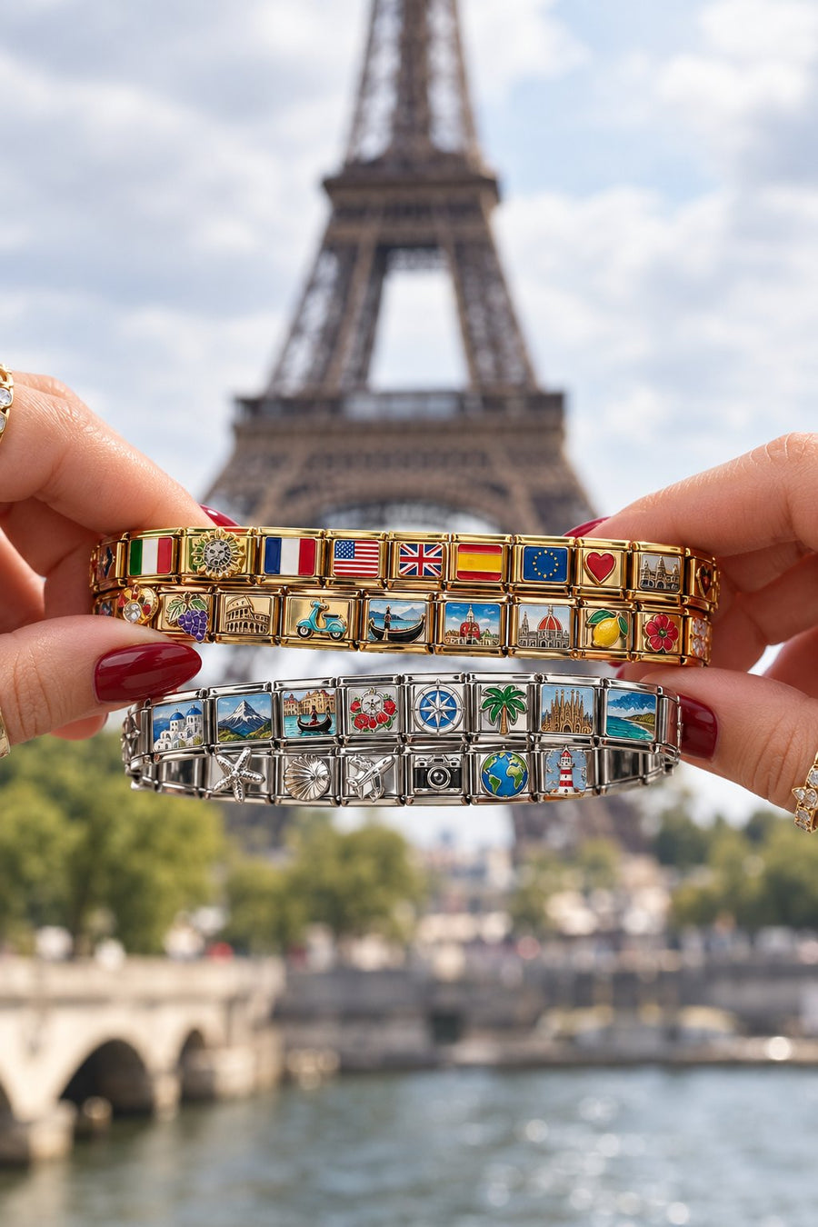 Flag Italian charm bracelets