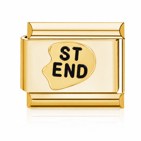 Best Friends Left Half Italian charm in gold - Barcelona souvenir