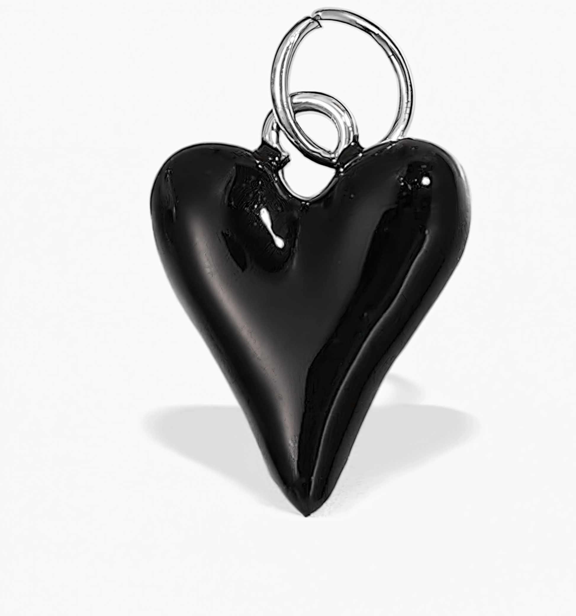 Black Heart Charm Silver — product view