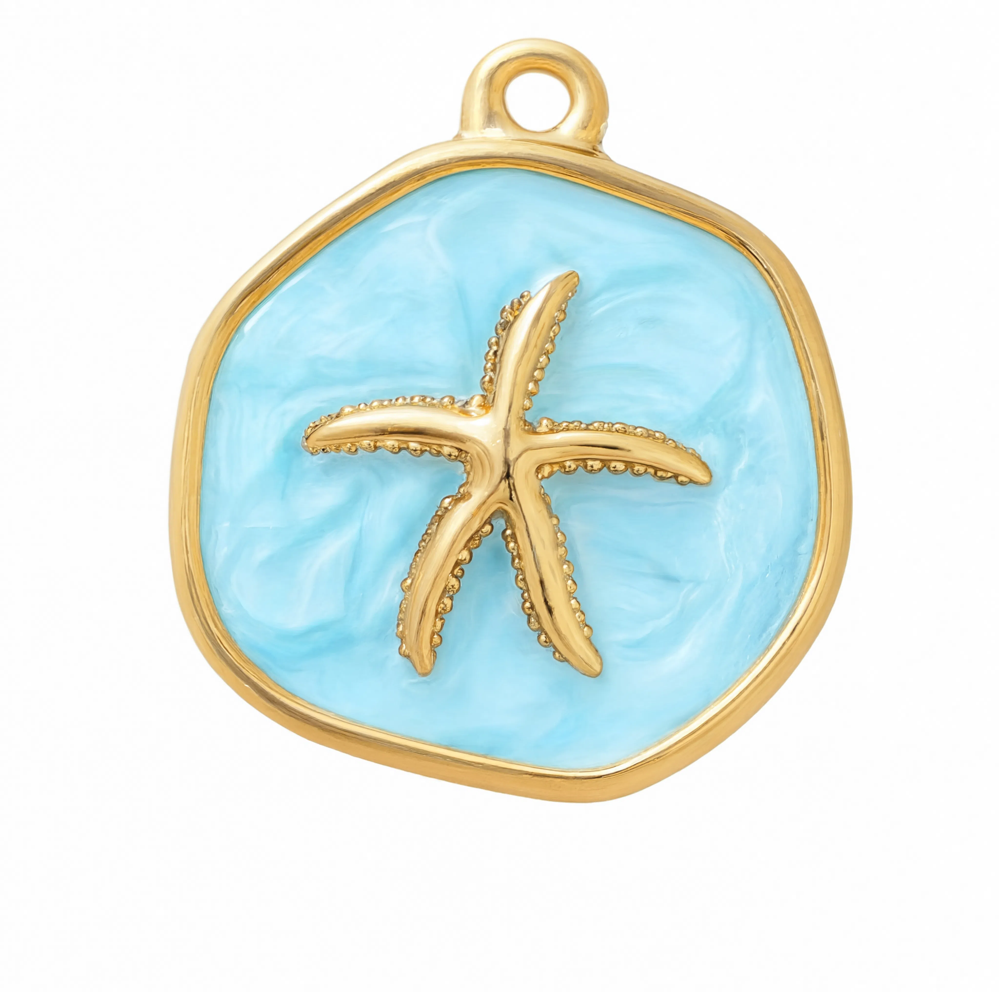 Blue Starfish Charm Gold — product view