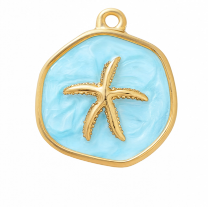 Blue Starfish Charm Gold — product view