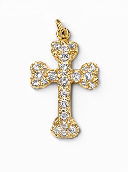 Bud Cross Charm Gold — product view