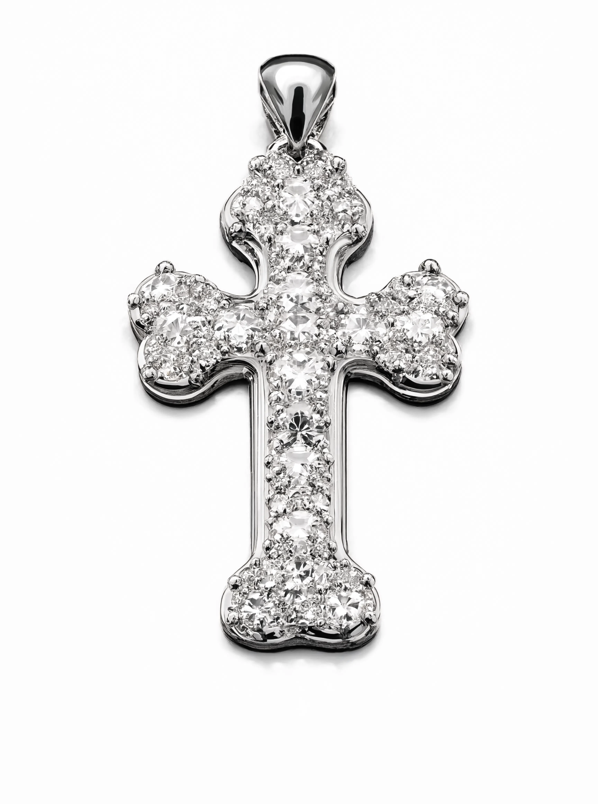 Bud Cross Charm Silver — product view