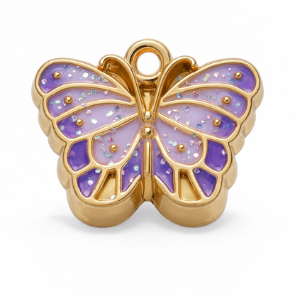 Butterfly Purple Charm Gold — product view