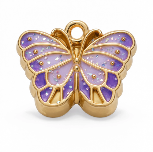 Butterfly Purple Charm Gold — product view
