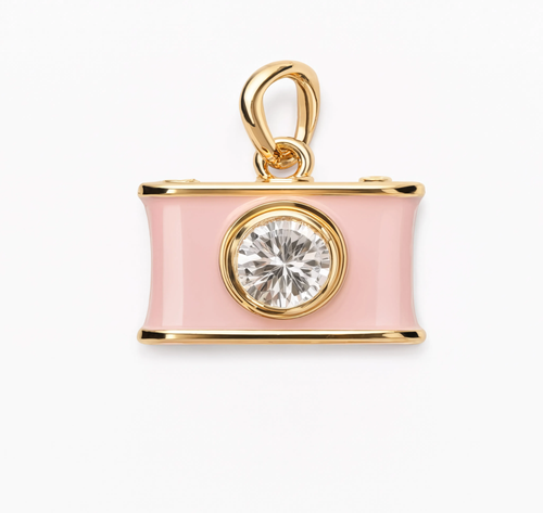 Camera Pink Charm Gold — product view