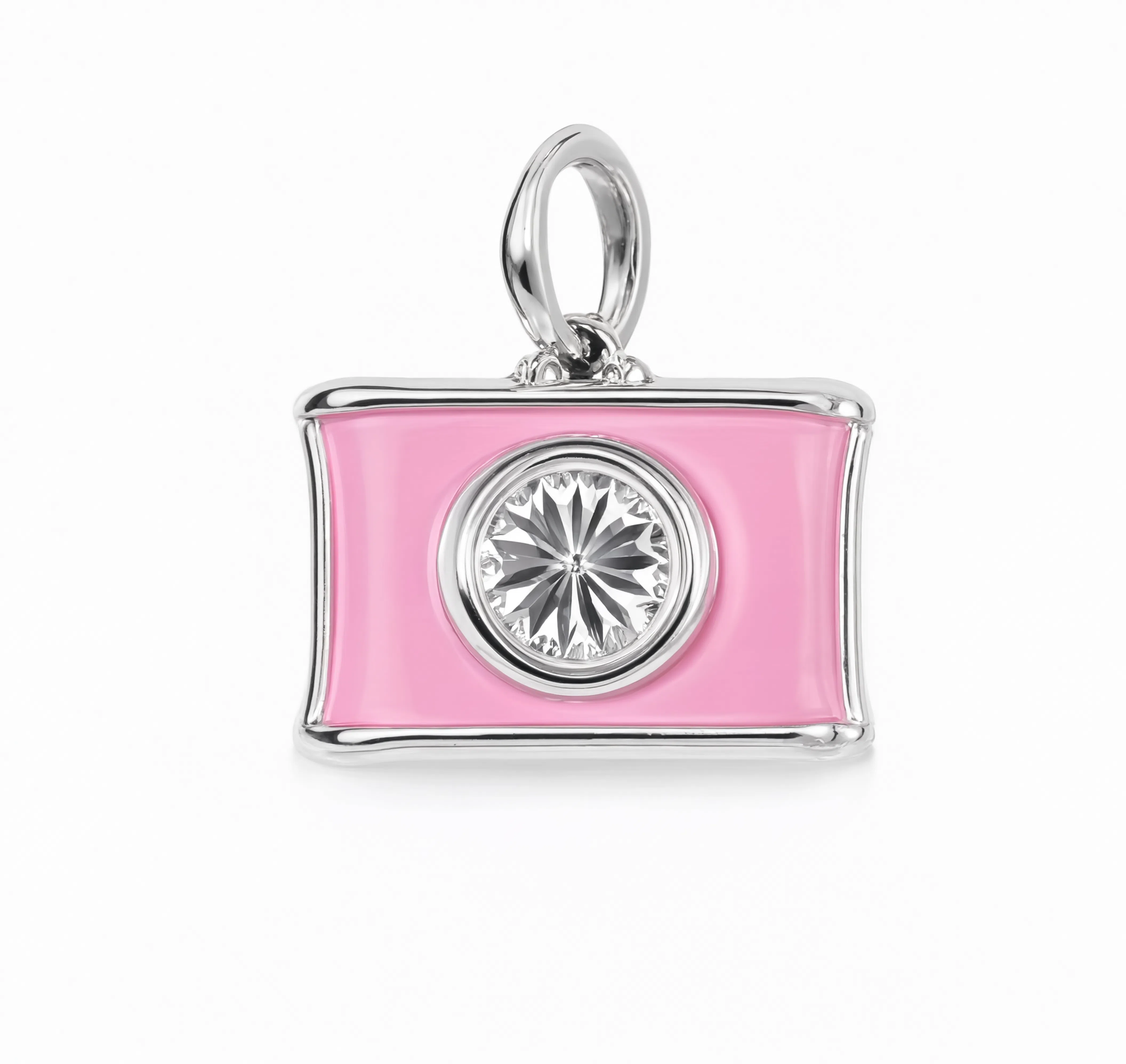 Camera Pink Charm Silver — product view