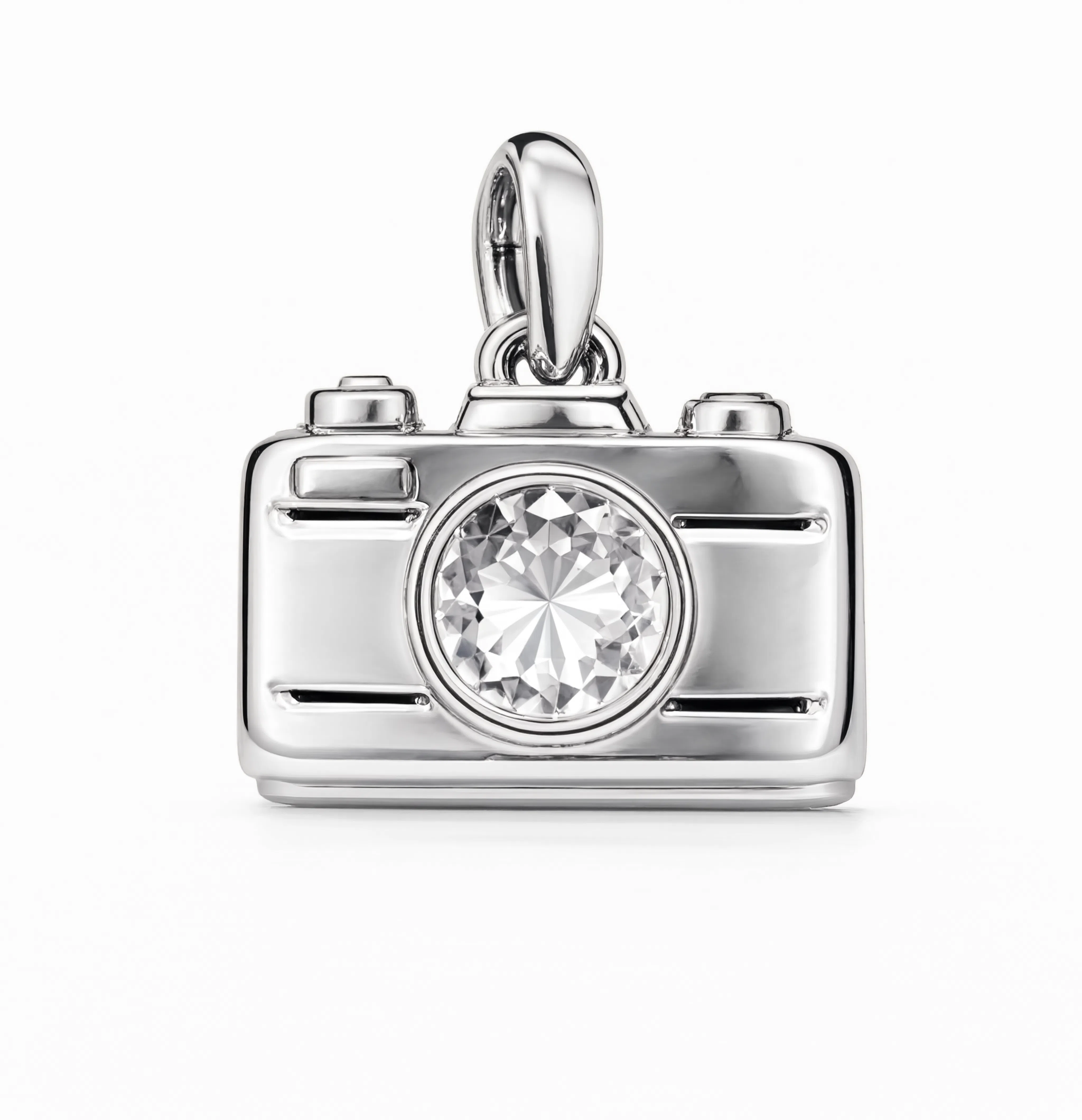 Camera Crystal Charm Silver — product view