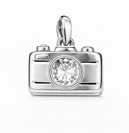 Camera Crystal Charm Silver — product view