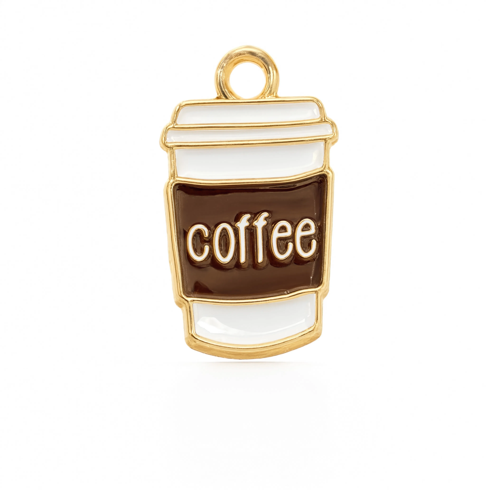 Coffee Cup Charm Gold — product view