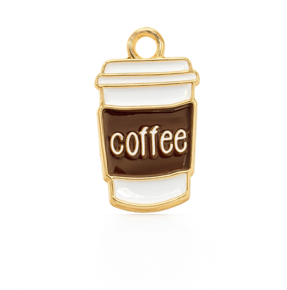 Coffee Cup Charm Gold — product view