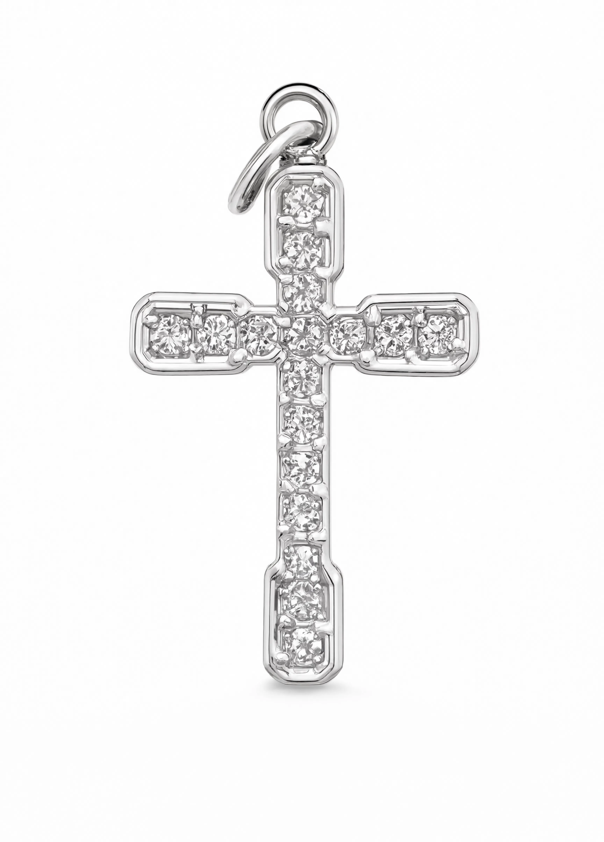 Crystal Cross Charm Silver — product view