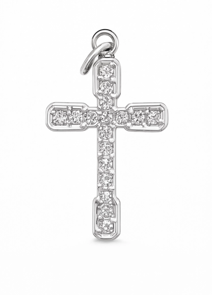 Crystal Cross Charm Silver — product view