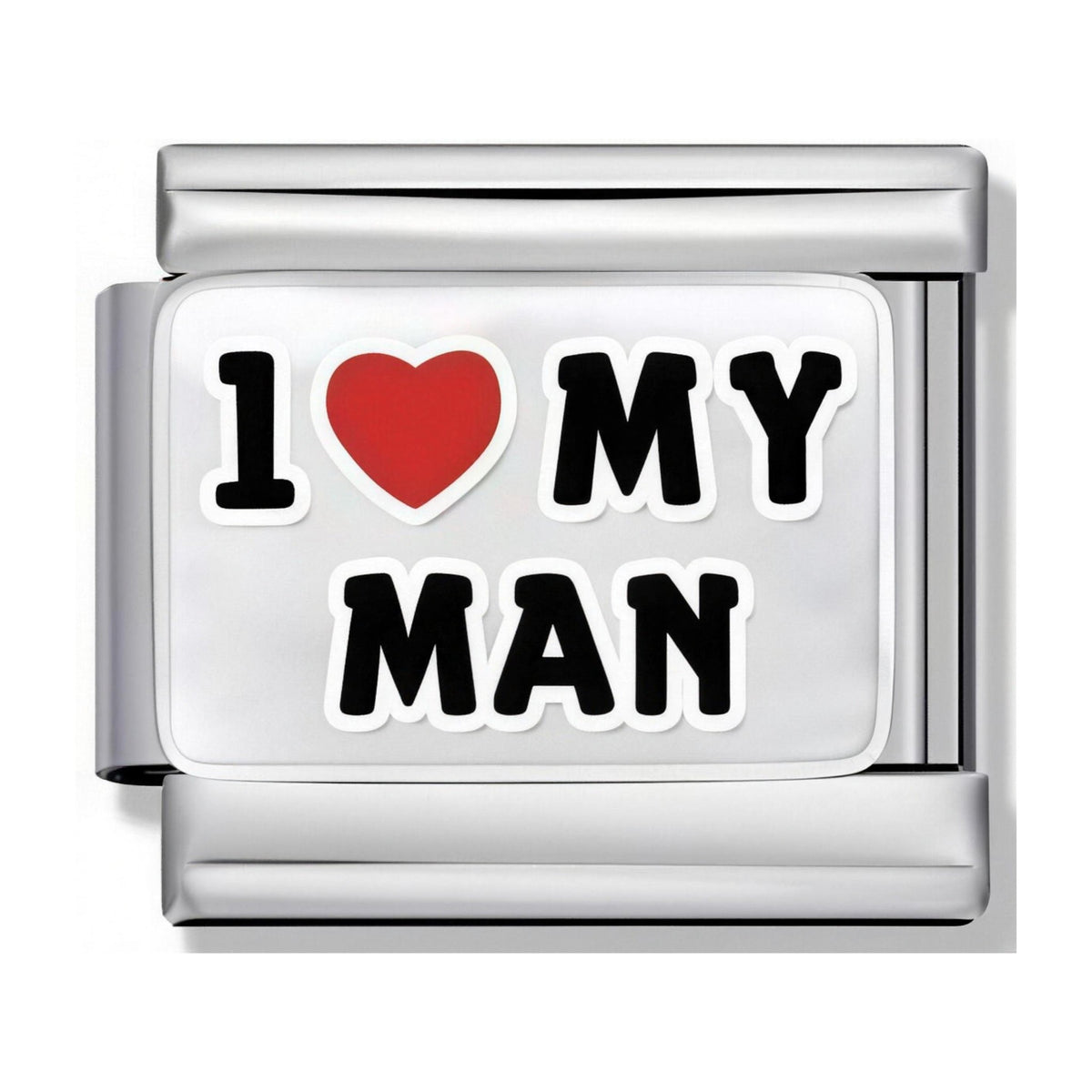 I Love My Man Italian charm in silver - Barcelona souvenir