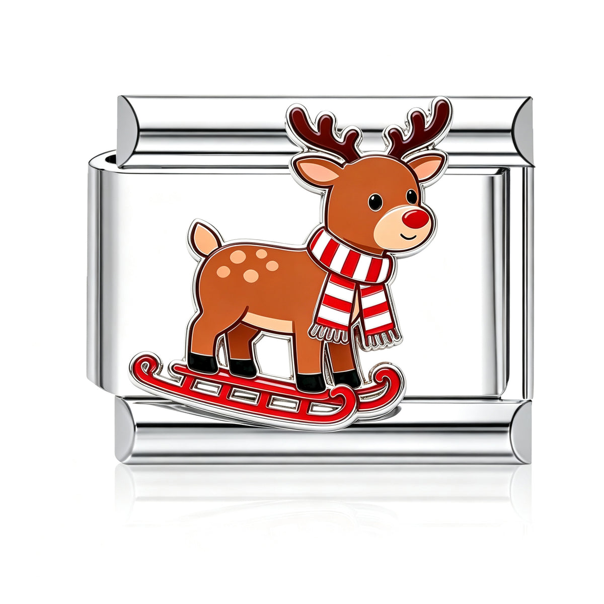 Reindeer Sled Italian charm in silver - Barcelona souvenir