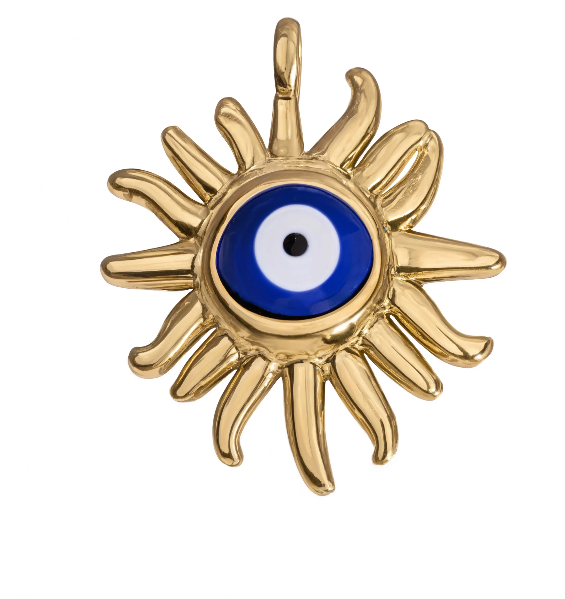 Evil Eye Sun Charm Gold — product view