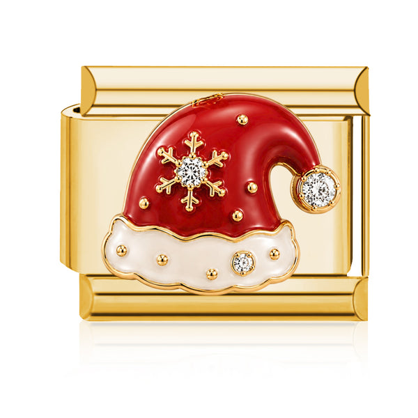 Santa Hat Italian charm in gold - Barcelona souvenir
