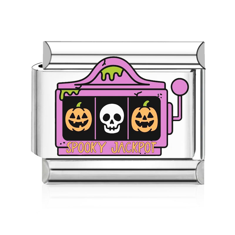 Spooky Slot Machine Italian charm in silver - Barcelona souvenir