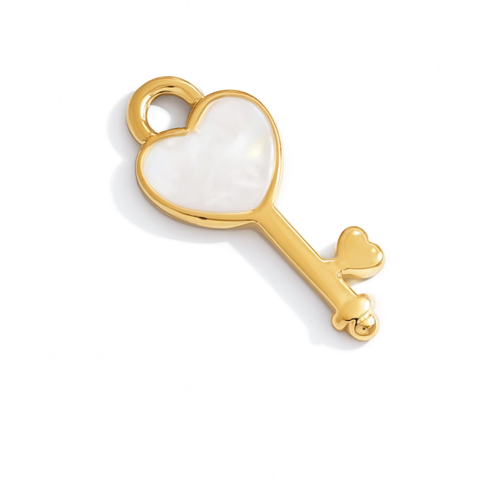 Heart Key Charm Gold — product view