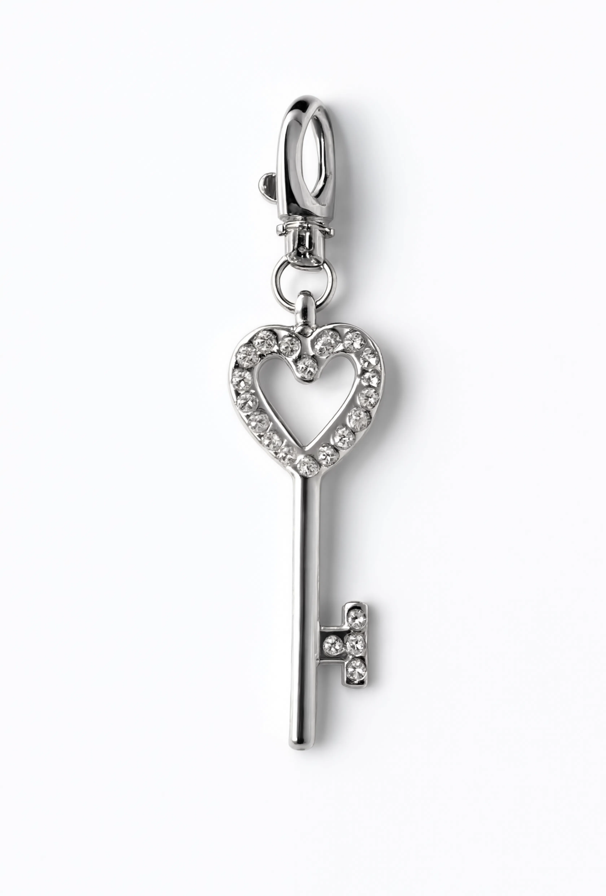 Heart Key Open Charm Silver — product view