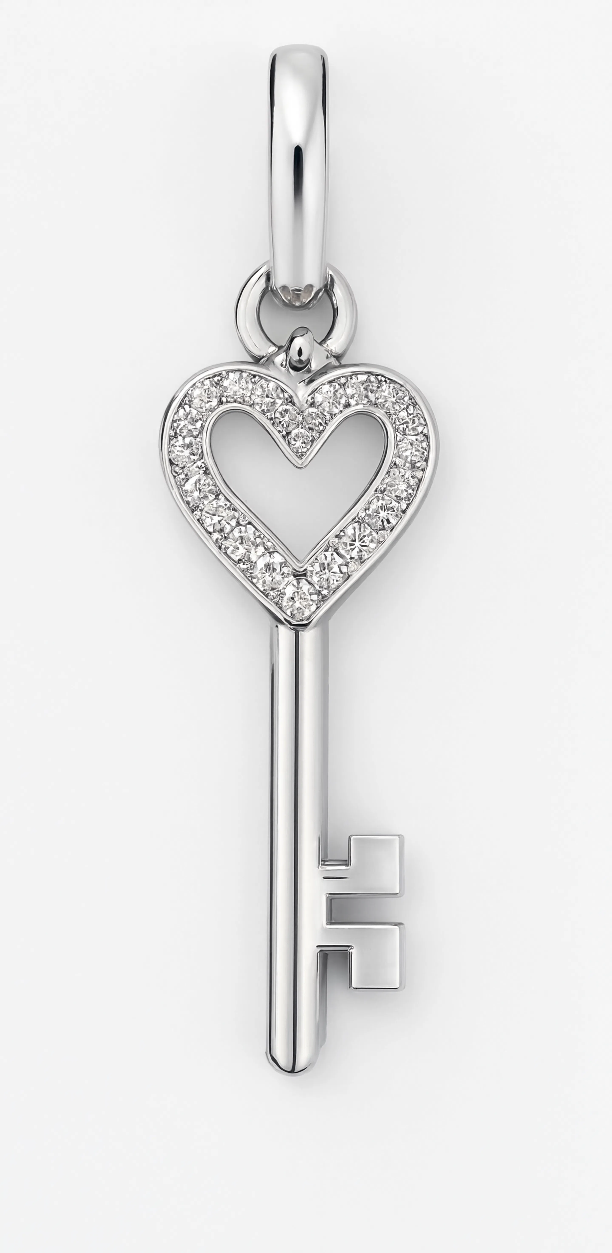 Heart Key Charm Silver — product view