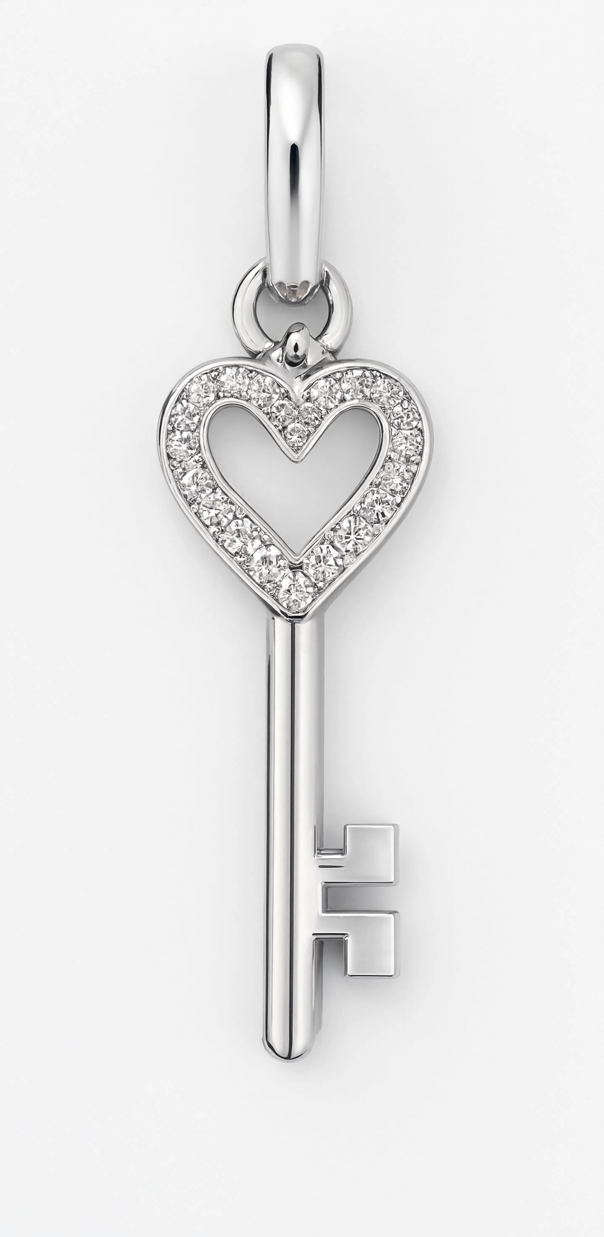 Heart Key Charm Silver — product view