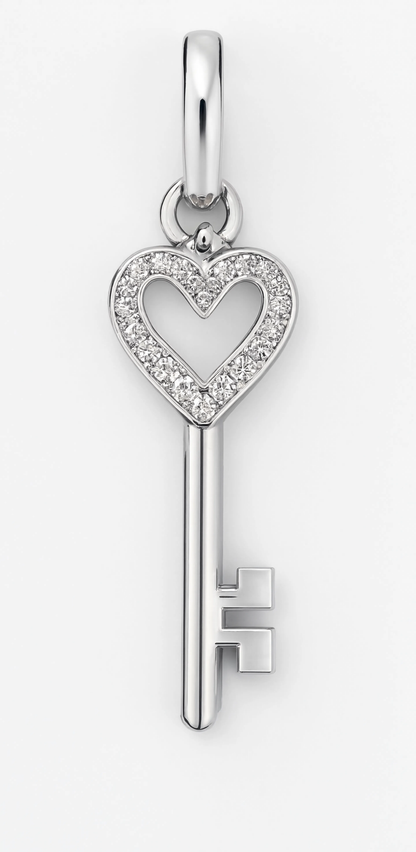 Heart Key Charm Silver — product view