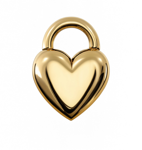 Heart Lock Charm Gold — product view