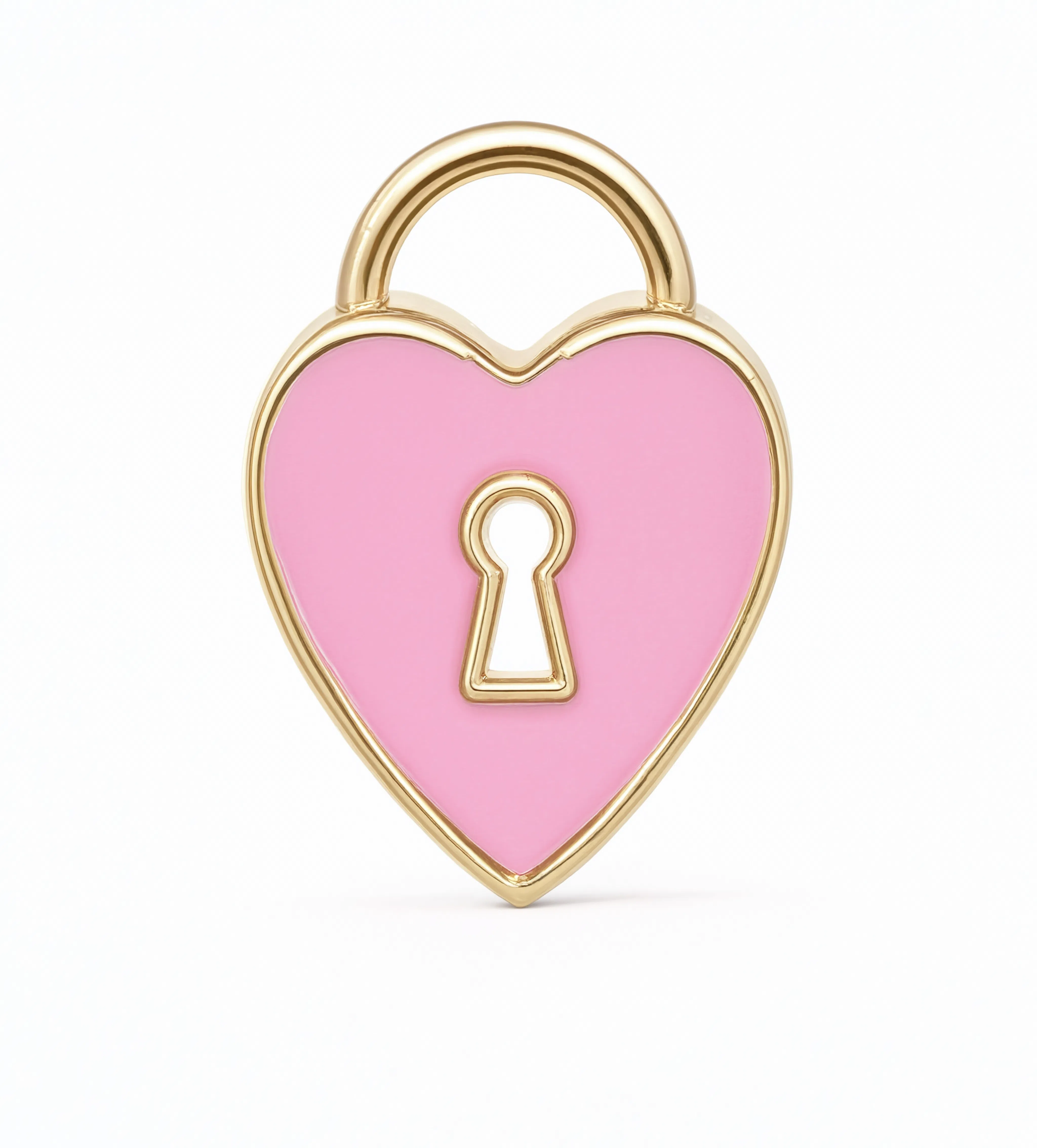 Heart Lock Pink Charm Gold — product view