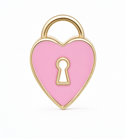 Heart Lock Pink Charm Gold — product view