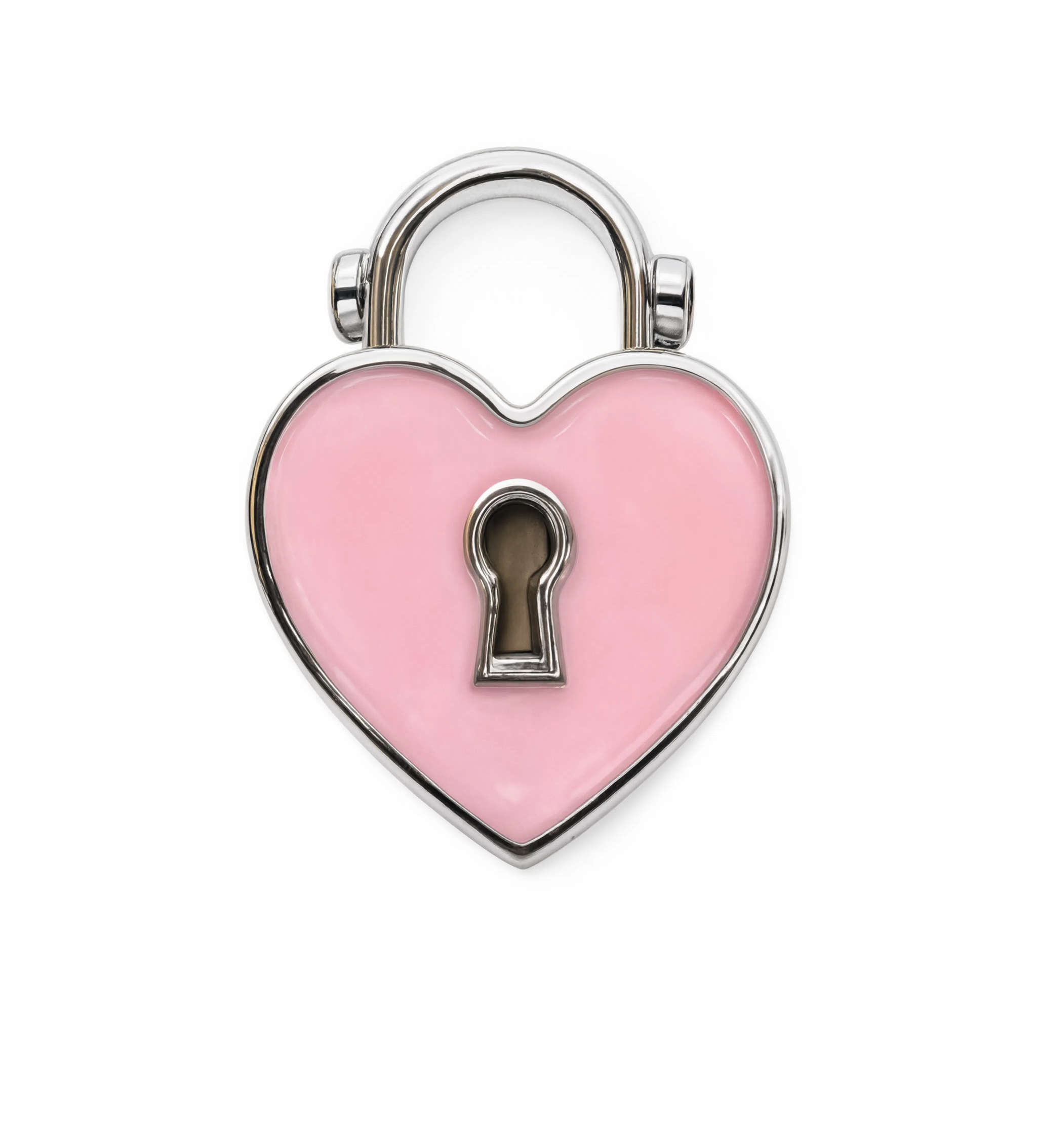 Heart Lock Pink Charm Silver — product view