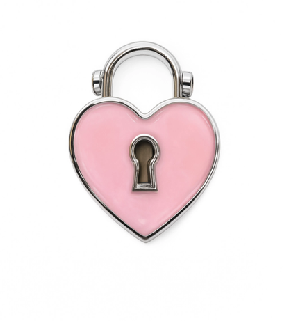 Heart Lock Pink Charm Silver — product view