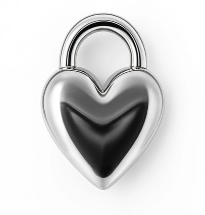 Heart Lock Charm Silver — product view