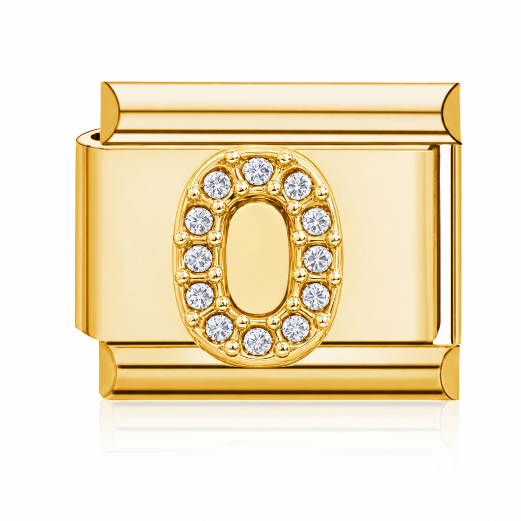 Number 0 Italian charm gold – Barcelona souvenir