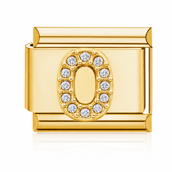 Number 0 Italian charm gold – Barcelona souvenir