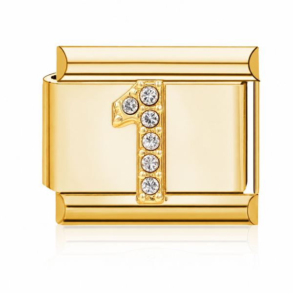 Number 1 Italian charm gold – Barcelona souvenir