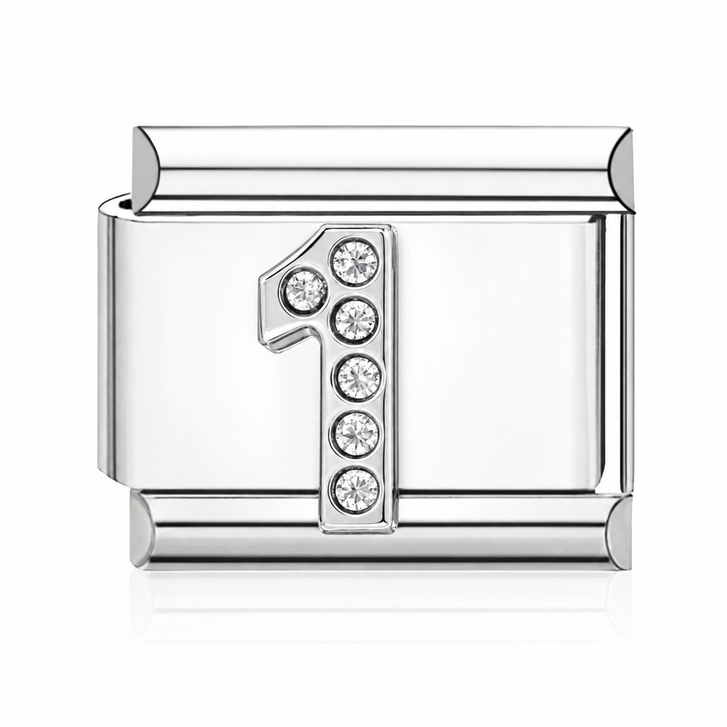 Number 1 Italian charm silver – Barcelona souvenir