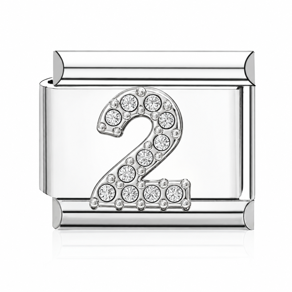 Number 2 Italian charm silver – Barcelona souvenir