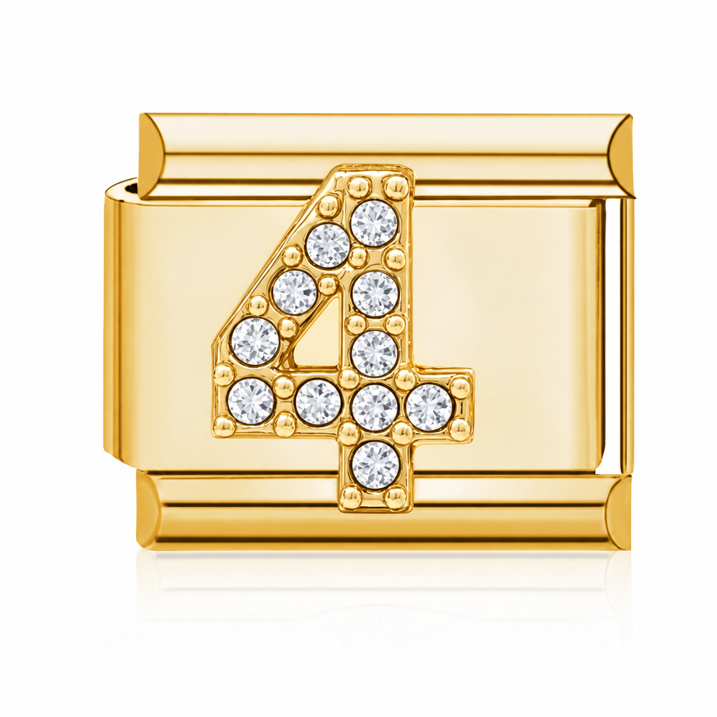 Number 4 Italian charm gold – Barcelona souvenir