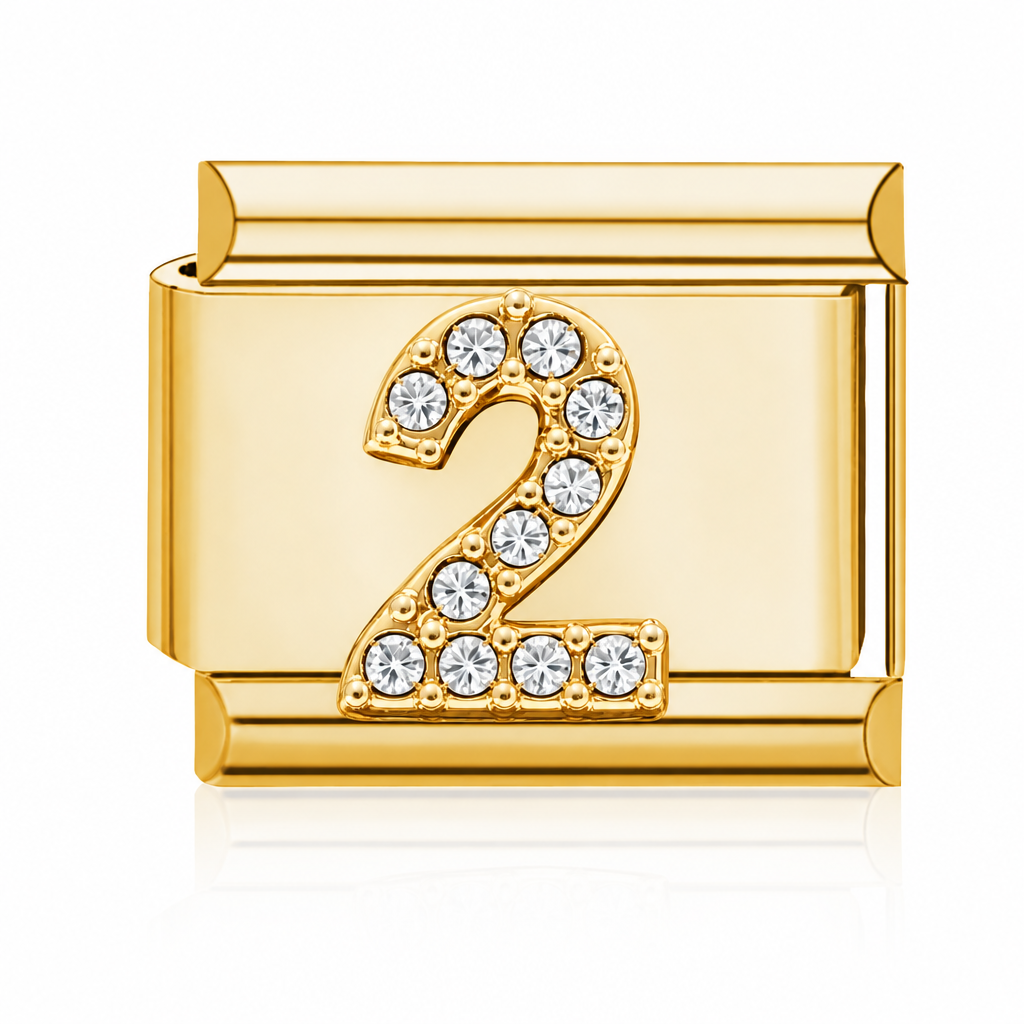 Number 2 Italian charm gold – Barcelona souvenir
