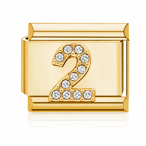 Number 2 Italian charm gold – Barcelona souvenir