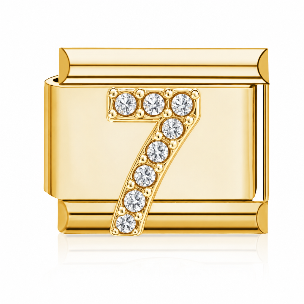 Number 7 Italian charm gold – Barcelona souvenir