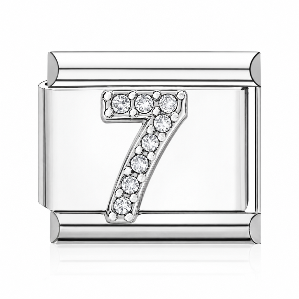 Number 7 Italian charm silver – Barcelona souvenir