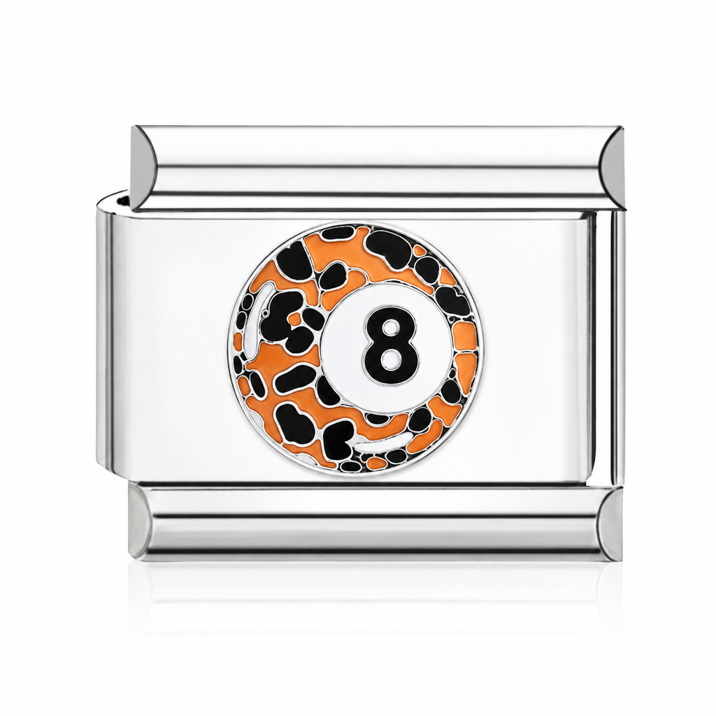 Number 8 Leopard Italian charm silver – Barcelona souvenir