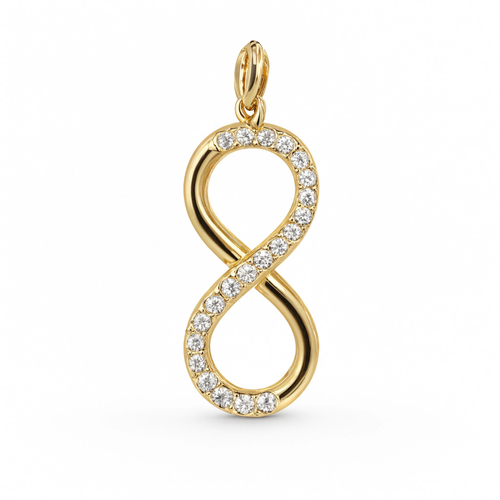 Infinity Crystals Charm Gold — product view