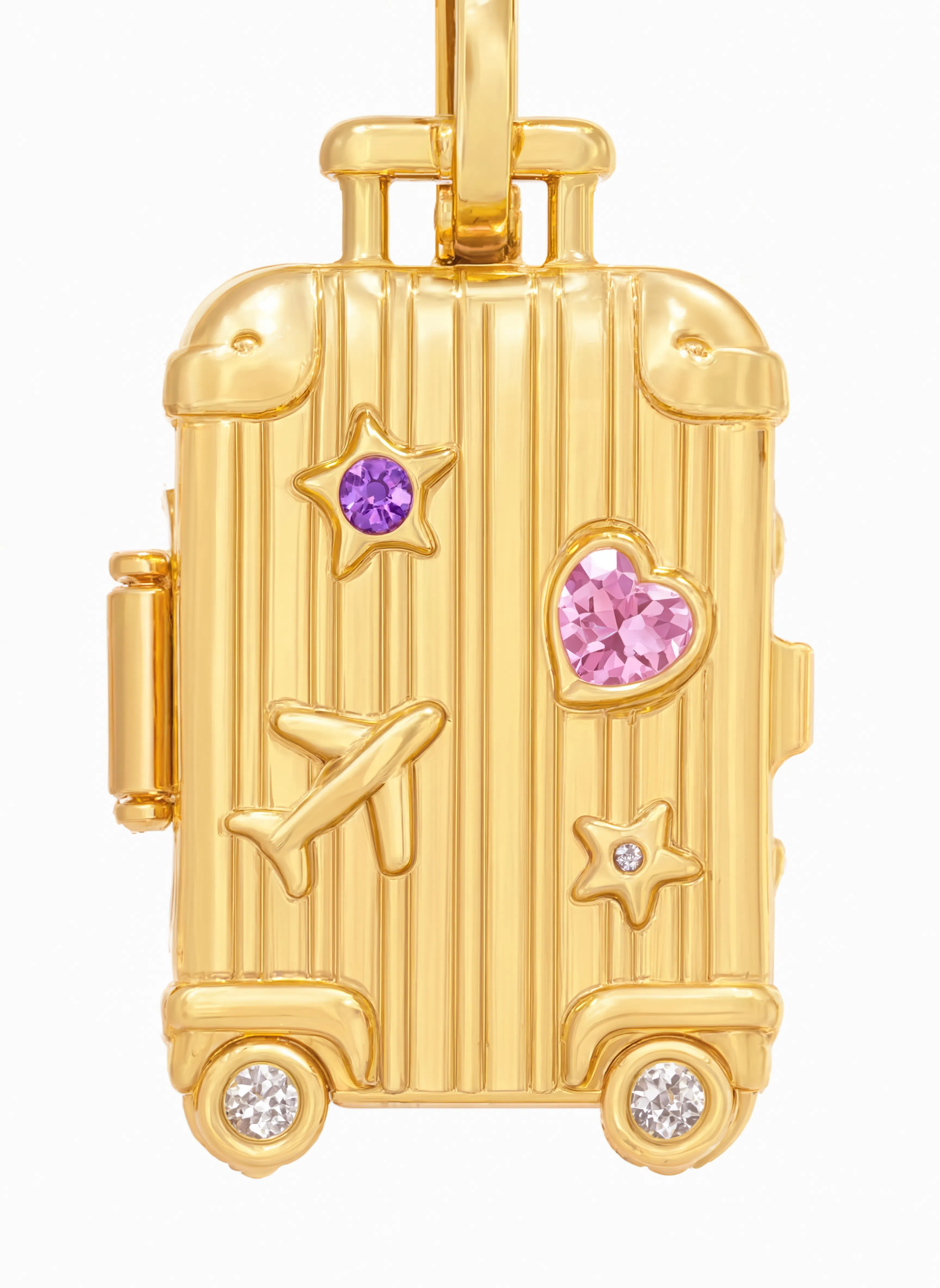 Jeweled Suitcase Charm Gold
