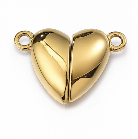Magnetic Heart Charm Gold