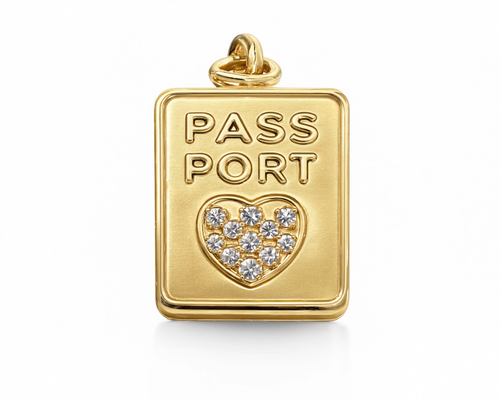 Passport Charm Gold