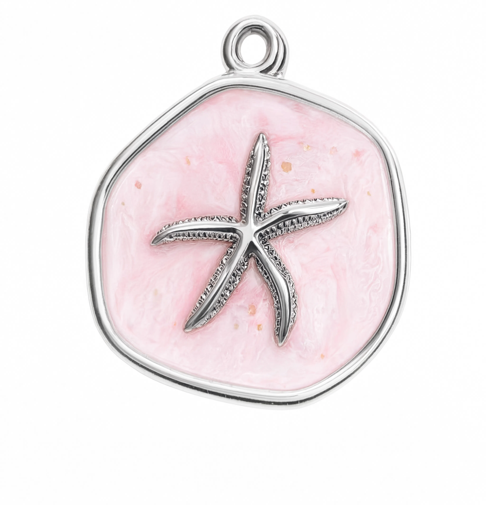 Pink Starfish Charm Silver