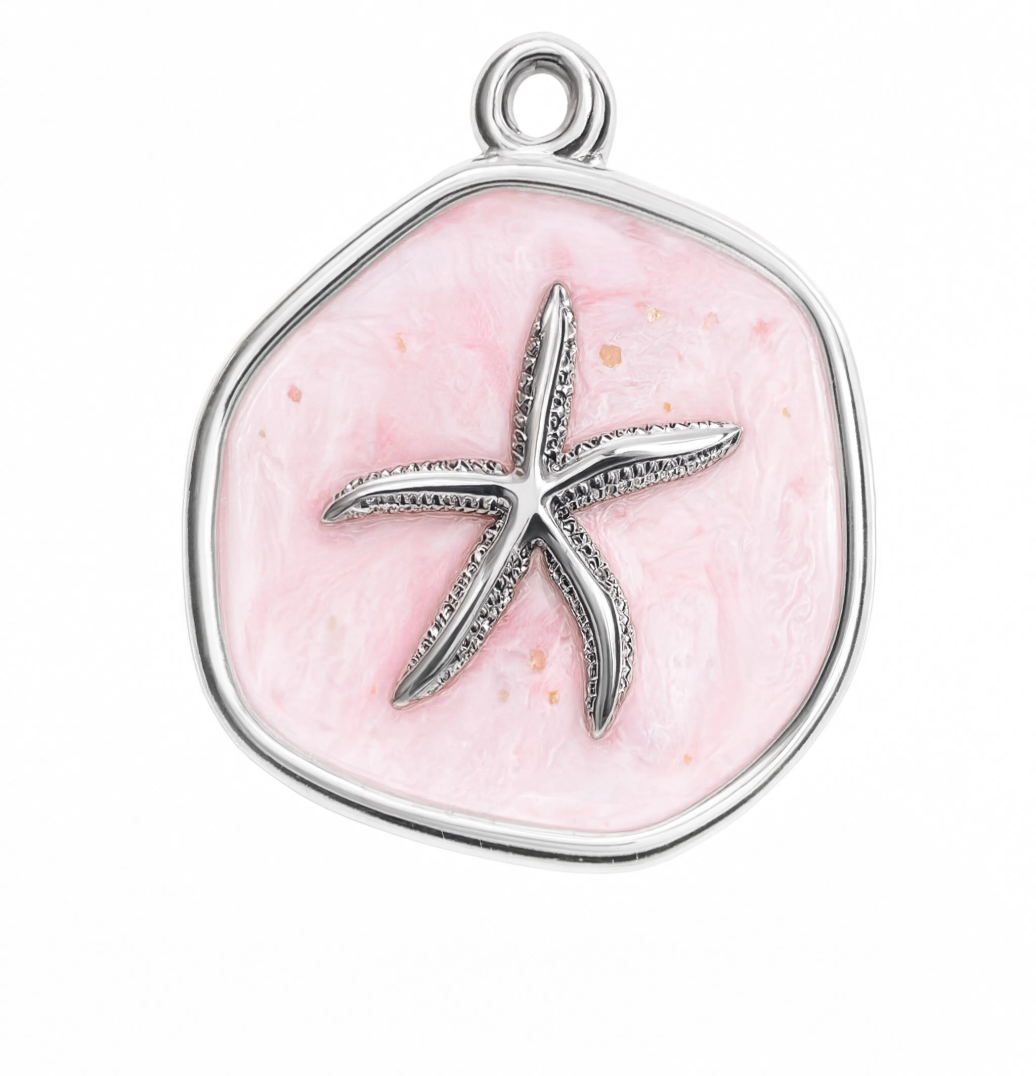 Pink Starfish Charm Silver